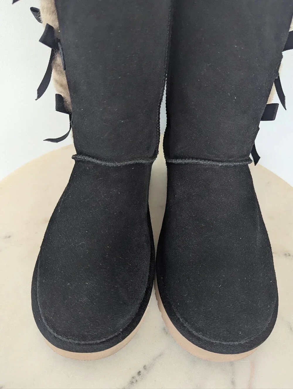 Koolaburra UGG Women's Victoria Black & Tan Bow Detail Tall Winter Boots